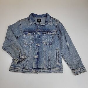 Art Class Girl's Size Medium (7/8) Jean Jacket Blue Denim Distressed Boho Casual